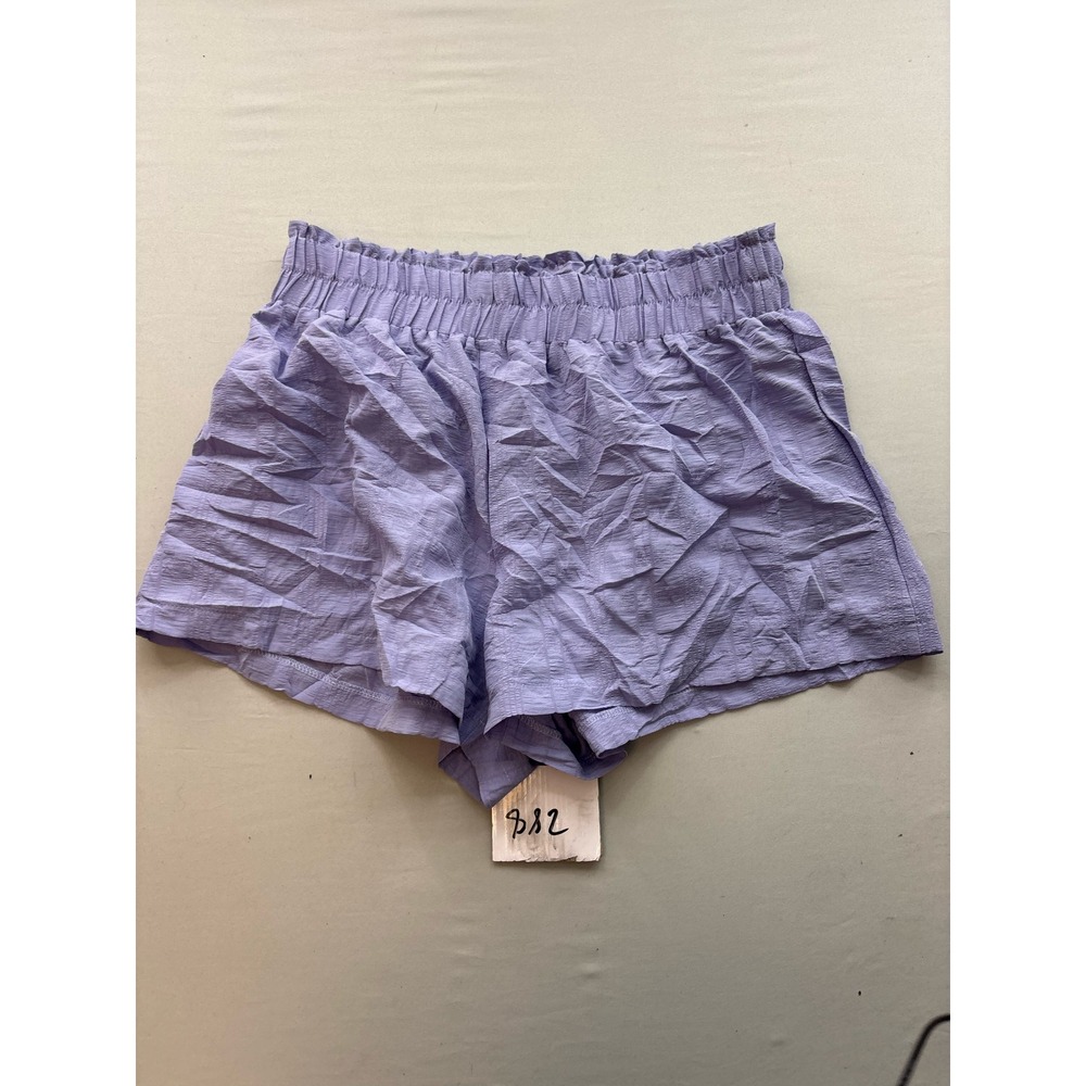 SHEIN Curve Lavender Purple Paperbag Waist Textured Shorts Plus Size 2XL